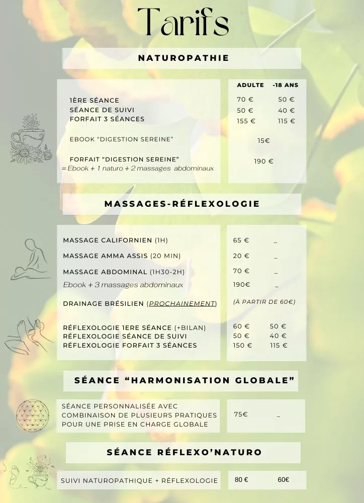 tarifs naturoriginelle