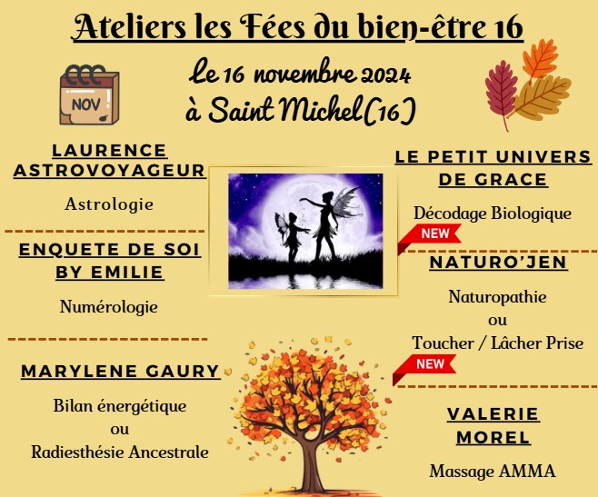 ateliers bien être à saint Michel (16). Le 16/11/2024